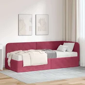 Kutni okvir kreveta Vinska crvena 80 x 200 cm Baršun