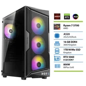BOFX Namizni računalnik BOFX NASH 5, R5-5700, 16 GB RAM, 1 TB SSD, RTX5060|Gaming, (5000120651)