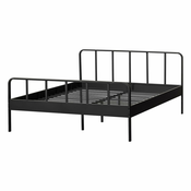 Crni metalni bracni krevet s podnicom 160x200 cm Mees – WOOOD
