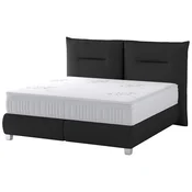 Boxspring Krevet Fog - Koža 180/200 cm , crna