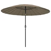 shumee vidaXL Vrtni senčnik z aluminijastim drogom, 270 cm, taupe