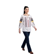 Rody’s forever Bluza za k noši Damenbluse AU26 weiß/gelb , marimea XL bela