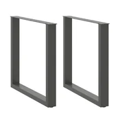 Vidaxl Noge za jedilno mizo v obliki črke U, 2 kosa, antracitne, 90 x (72-73) cm, jeklo