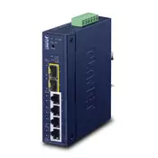 PLANET Industrial L2/L4 4-Port Managed L2/L4 Gigabit Ethernet (10/100/1000) Blue