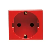 GEWISS GW20297 nemacki standard uticnica 250V AC - za namenske linije - 2P + E 16A - 2 Modula - crvena - sistem