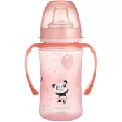 Canpol babies Exotic Animals otroški lonček z ročaji 6+ m Pink 240 ml