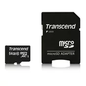 TRANSCEND spominska kartica SDXC Micro 64GB (TS64GUSDXC10) + adapter