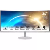 MSI PRO MP341CQW zakrivljeni monitor 34 UWQHD VA 100 Hz, bijeli