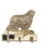 shumee Komondor - obešalnik za ključe s psom, medeninasto držalo za pasje dodatke, elegantna dekoracija za hodnik znamke Art-Dog