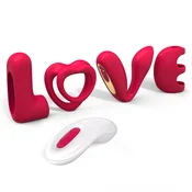 SuperLove Love Vibrator Kit with 4 Silicone Attachments & Remote Red