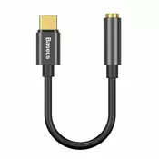 BASEUS L54 adapter za slušalice s USB-C na 3,5 mm audio priključak DAC crne boje