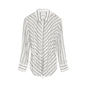 COMMA Bluza temno rjava/bela