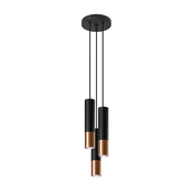 Sollux SL.0949 - Luster na sajli LOOPEZ 3xGU10/10W/230V okrugli, crni/bakarni