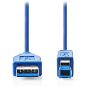 USB 3.2 kabel/ USB-A vtič - USB-B vtič/ za tiskalnik itd./ modri/ 3m