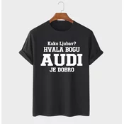 MAFIMI Majica Kako ljubav hvala bogu AUDI je dobro, Crna