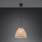 Reality Leuchten Visoka svetilka Kibito, krem, O 32 cm, tekstil, E27 - Dnevna soba/jedilnica - krem, črna - Tkanine/tekstil