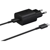 Polnilnik Samsung EP-TA800EBE + EP-DA705BBE 25W potovalni polnilec + USB-C/USB-C podatkovni kabel črn (OOB Bulk) (57983113662)