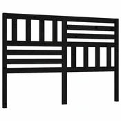 Vidaxl Posteljno vzglavje črno 146x4x100 cm trdna borovina