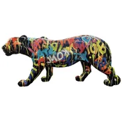 Casa Padrino luxury decorative sculpture panther multicolored/black H. 80 x H. 35 cm - Large decorative figure - XXL decorative sculpture - XXL decorative figure - Luxury XXL figures