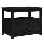 Stolic za kavu crni 71 x 49 x 55 cm od masivne borovine
