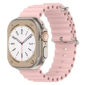 Silikonski pas za pametno uro Techsuit W038 za Apple Watch (42mm/44mm/45mm/46mm/49mm) - roza