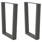 Vidaxl Noge za jedilno mizo v obliki črke V 2 kosa antracit 70 x (72-73,3) cm jeklo