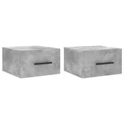 VIDAXL Stenska nočna omarica 2 kosa betonsko siva 35x35x20 cm