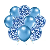 Komplet balonov Happy Birthday modra srebrna 102 kos
