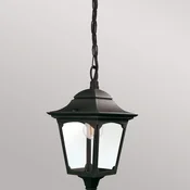 Elstead Zunanja viseča luč Chapel, črna - Podeželska hiša/Rustikalna - črna, prozorna - Aluminij
