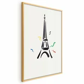 shumee Plakat - Črna ilustracija Eifflovega stolpa na svetlem ozadju