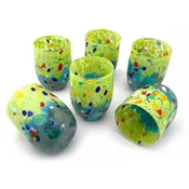 Casa Padrino luxury Murano crystal glass water glass set of 6 green/turquoise A� 8 x H. 10.5 cm - Made in Italy