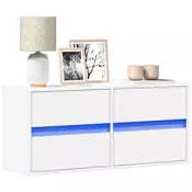 Zidni TV ormarić s LED svjetlima bijeli 100x31x45 cm