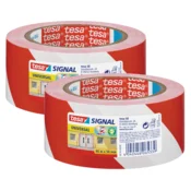 shumee TESA UNIVERSAL Opozorilni trak bel in rdeč, tih, močan, 66 m x 50 mm x 2