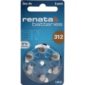 Renata baterija ZA312 1,45V Zink-Air baterija za SLUSNI APARAT, PAK6 (cena po kom.)