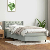 vidaXL vidaXL Box spring postelja z vzmetnico Svetlo siva 80x210 cm žamet, (21792843)