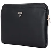 Etui za prenosnik Guess Grained Triangle Logo za prenosnik, tablico 14, z zadrgo in žepom, iz eko usnja - black