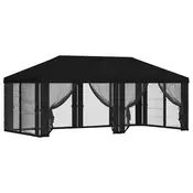 Pokrov za gazebo s bocnim zidovima 6 x 3 m Crna Poliester 190