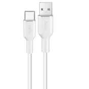 Mehki kabel PURO ICON - 1,5 m kabel USB-A v USB-C (bel)