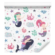 Tapeta z morskimi školjkami in morskimi deklicami za dnevno sobo in spalnico 50x1000 cm