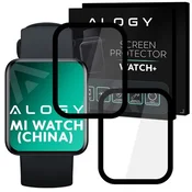 shumee 2x fleksibilno 3D steklo Alogy Full Glue za Xiaomi Mi Watch kitajska različica črne barve
