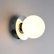 Trio Lighting Stenska svetilka Alfio, O 11 cm, kromirana, kovina/steklo, IP44 - Kopalnica - Sodobni - krom, bela