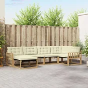 Set vanjskih sofa s jastukom 6 pcs Bijela i krem