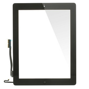 LCD zaslon in Home gumb s tesnili za iPad 4 - črn - visokokakovosten