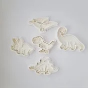 KREATIVNI SLATKIŠI Set modli za kolace Dinosaurusi, 5 komada, Beli