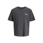 JACK & JONES Majica JORGOJU antracit siva / kraljevski zelena / roza