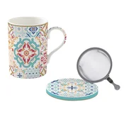 Porcelain mug, 350 ml, with lid and infuser, Siracusa - Nuova R2S