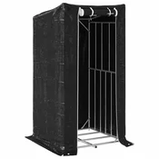 Vidaxl Stojalo za drva z dežnim pokrovom 100x100x200cm pocinkano jeklo