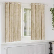 Baršunaste zavjese sa zavjesama 2 pcs Krema 175 x 140 cm Baršun