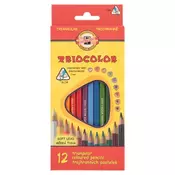 Trikotne pastelne barvice v lakiranem ovoju KOH-I-NOOR/12 kom ()