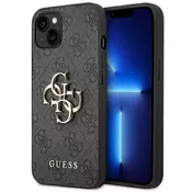shumee Ovitek za iPhone 14 Guess 4G z velikim kovinskim logotipom, siv